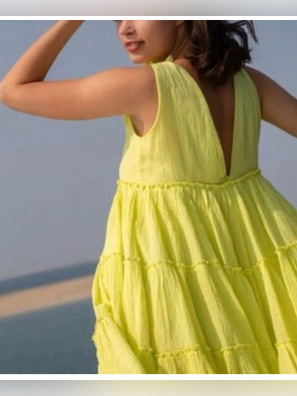 NWT! Anthropologie Devotion Semele Mini Yellow Tiered Dress Size Medium - Picture 2 of 13